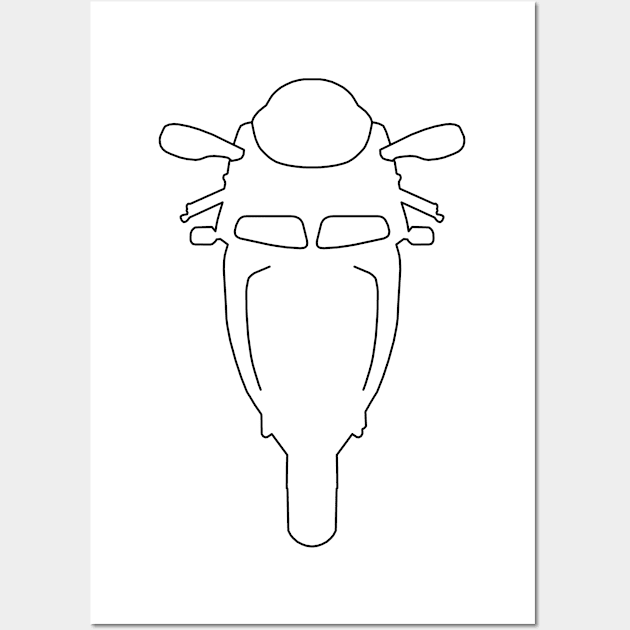 Ducati 916 outline graphic (black) Wall Art by soitwouldseem